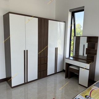 Tủ quần áo, tủ áo 5 cánh tay năm gỗ, có nhiều hôc kéo, ngăn để đồ đa năng, gỗ MDF, CPX-T18