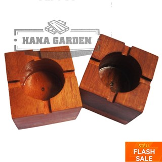 Gạt Tàn Thuốc Bằng Gỗ Thông Tự Nhiên Hình Vuông - Kích Thước DxRxC: 8x8x7cm