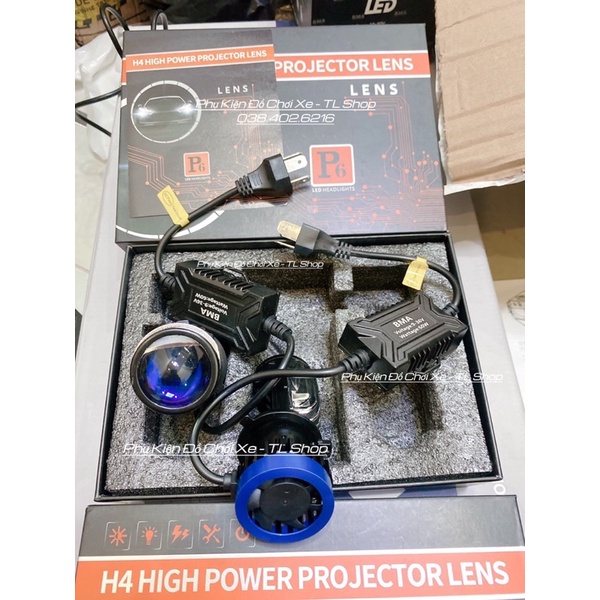 Đèn Trợ Sáng Bi Cầu mini P6 Chân H4 Công Suất 65Uw Tăng Sáng Cho Ô Tô , Xe máy
