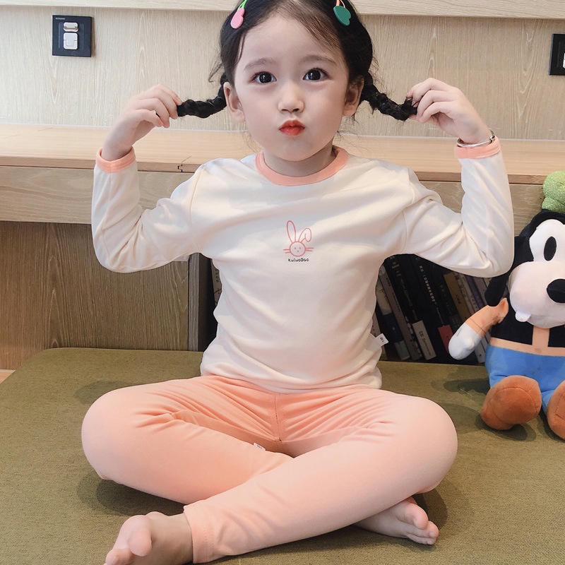 Bộ Đồ Ngủ Pijama Tay Dài Ấm Áp Cho Bé Gái 1-7 Tuổi