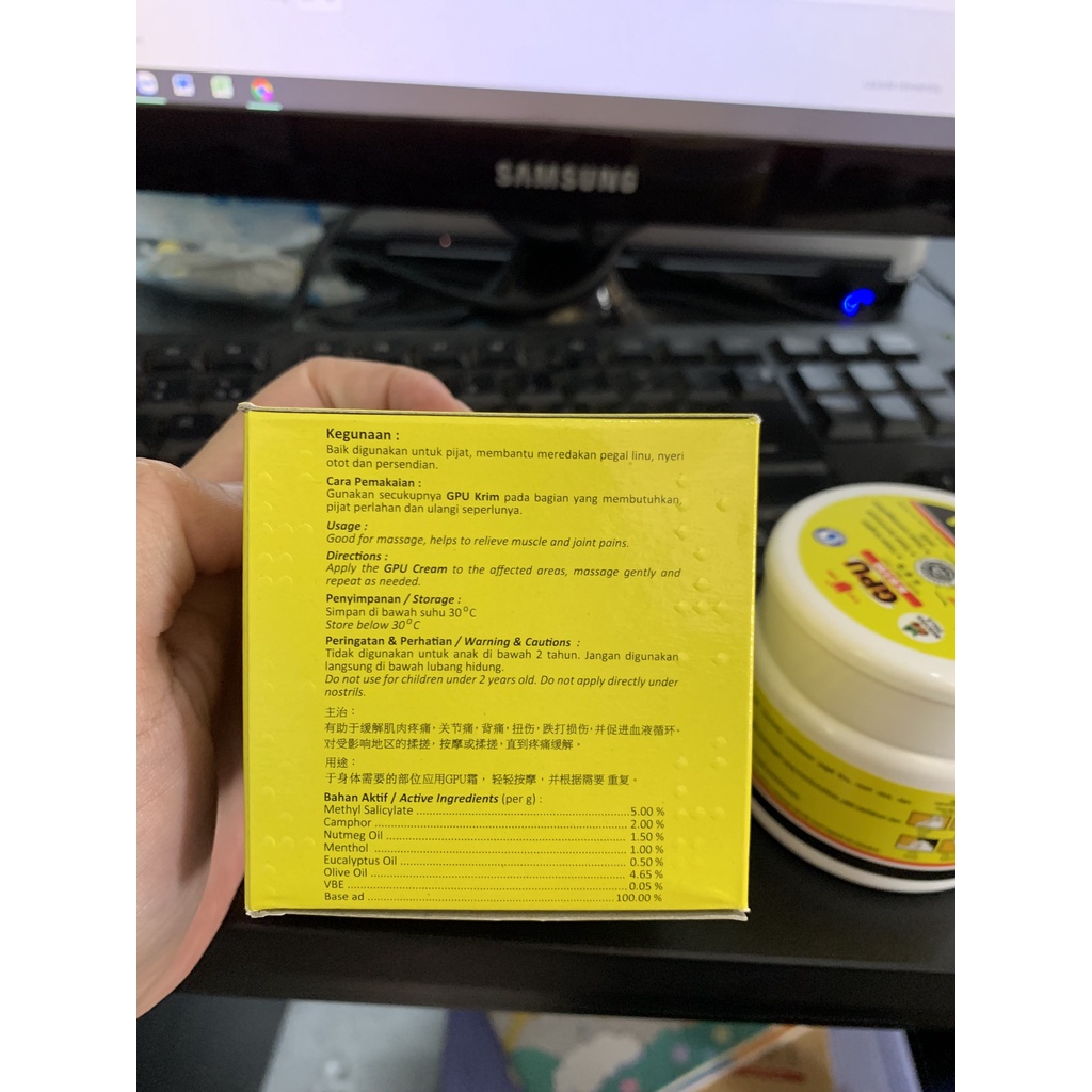 [COMBO 1 LỐC 6] Hũ Kem Xoa Bóp Lang Krim GPU 150gr Indonesia