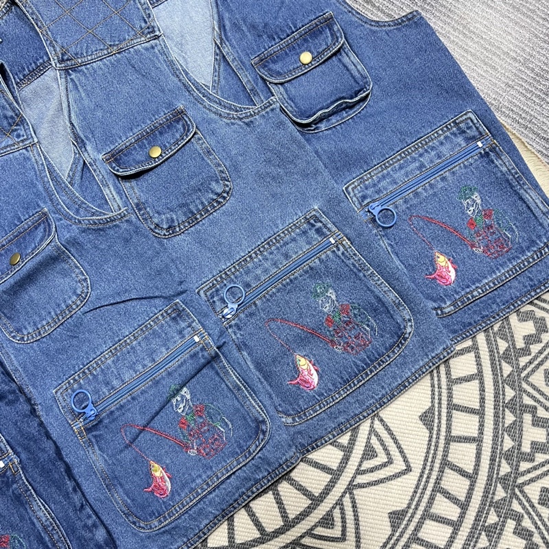 Áo Gile denim Jeans Nam Nữ