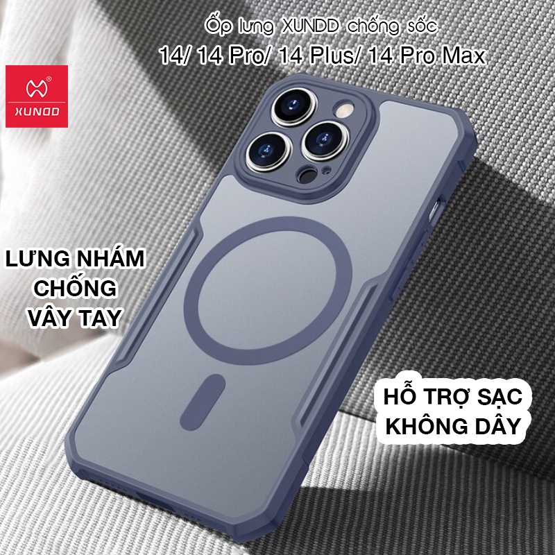 Ốp lưng XUNDD iP 14/ 14 Pro/ 14 Plus/ 14 Pro Max - Hỗ trợ sạc không dây