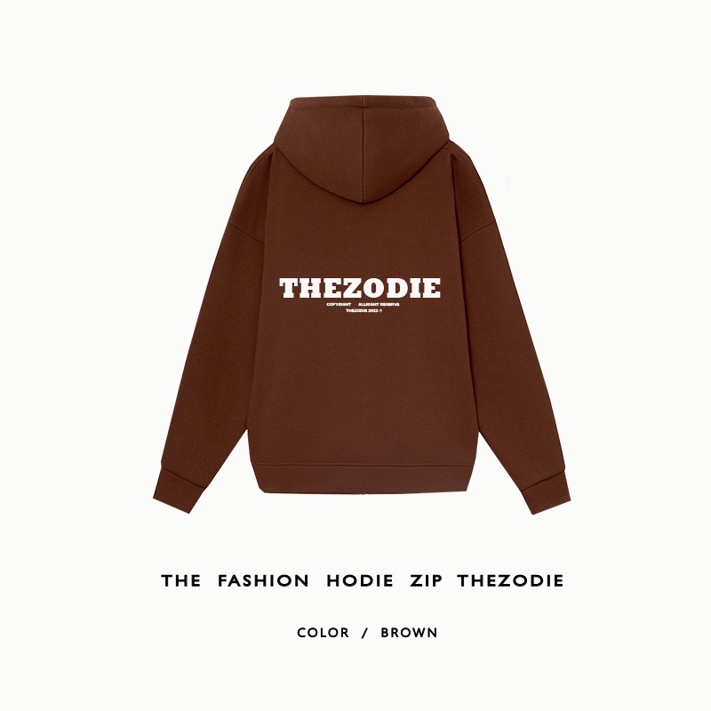 Áo HODIE ZIP / THEZODIE Nâu