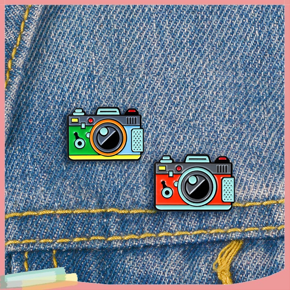 【LK】Cartoon Multicolor Camera Badge Collar Lapel Brooch Pin Clothes Decor