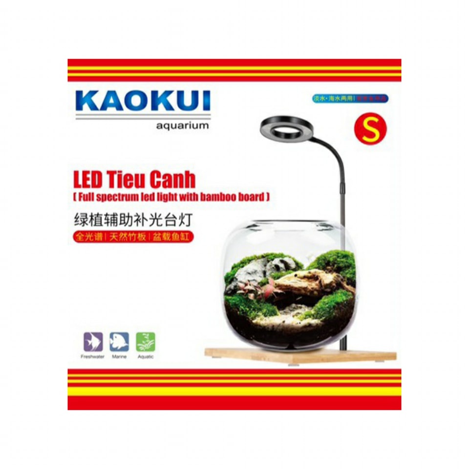 Đèn Led Đế Gỗ Tiểu Cảnh hiệu 10w KAOKUI Chuyên Dụng cho Hồ Cá, Bể Thủy Sinh Tiểu Cảnh Nhỏ, Hồ Cá Mini, Hồ Cá Tròn ...