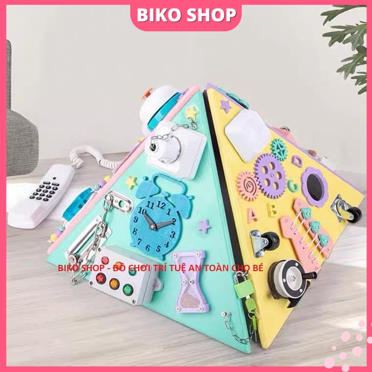 Đồ chơi bảng bận rộn, busy board bằng gỗ cho bé - Biko Shop