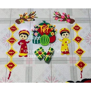 Tranh Trang Trí Tết mầm non vải nỉ