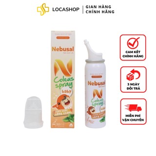 Dung Dịch Xịt Mũi Nebusal Spray Chiết Xuất Húng Chanh Giảm Nghẹt Mũi Và Sổ Mũi Cho Trẻ 50ML [Chính Hãng] Locashop