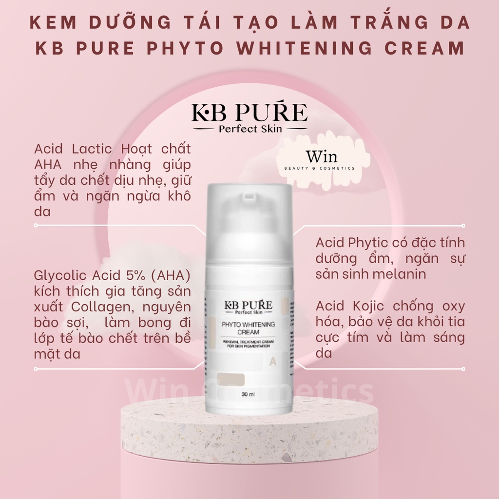 Kem dưỡng KB Pure Phyto Whitening Cream tái tạo làm trắng da