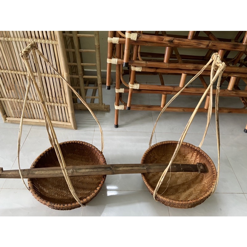 Quang gánh thúng hun khói trang trí Tết 🧧size thúng 42cm