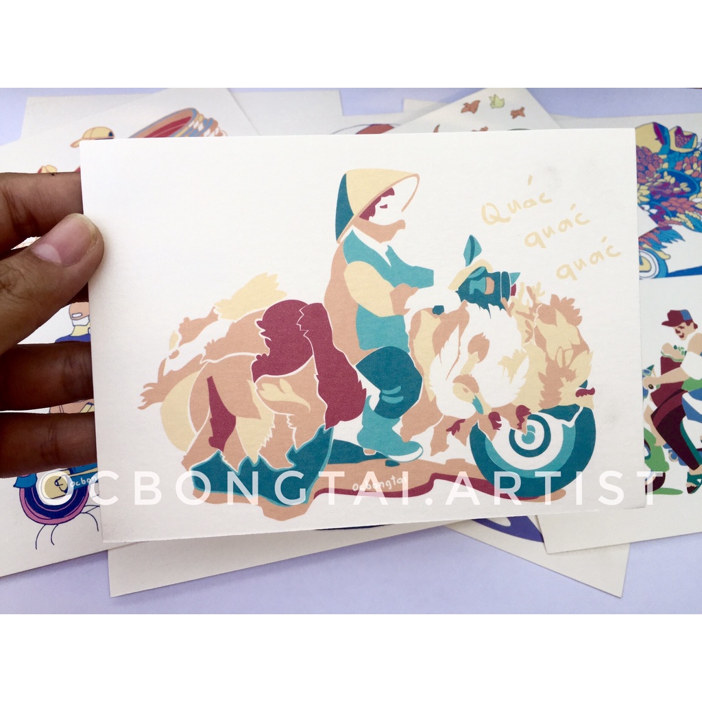 Postcard Bộ Xe Cộ Việt Nam Thú Vị  by ocbongtai.artist