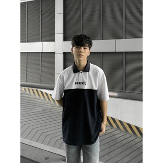 Local Brand Ree - Áo Polo Basic Trắng Phối Đen