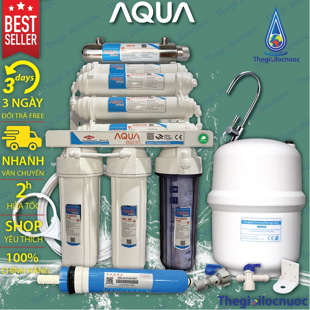 Máy Lọc Nước Để Gầm RO AquaSmart 11 Cấp Lọc Tặng Kèm Bộ Lõi 123 Aqua