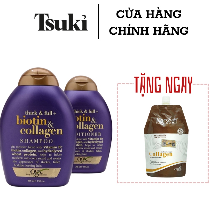 Combo Chăm Sóc Tóc BIOTIN TÍM OGX (Tặng ủ TIGI)