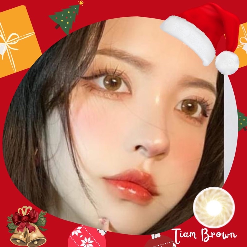 Kính Áp Tròng Lens Mắt BLINKS EYES 14mm Hiệu Ứng Trong Tiam Brown Lens Cho Mắt Cận 0-6 Độ Dùng Được Trong 6 Tháng