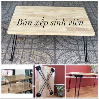 Bàn gỗ chân sơn tĩnh điện cao cấp 40x60x28cm ( Chân đen)