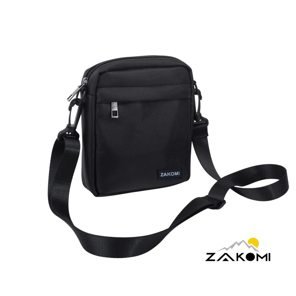 Túi đeo chéo mini Zakomi màu đen (ZTĐC01), kích thước nhỏ gọn, chống nước - thiết kế Unisex phù hợp chp cả nam và nữ
