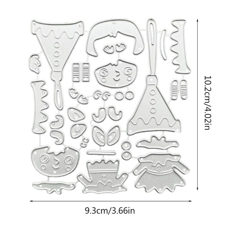 Khuôn Cắt Giấy Làm Từ Kim Loại Hình Yêu Tinh Trang Trí Scrapbook