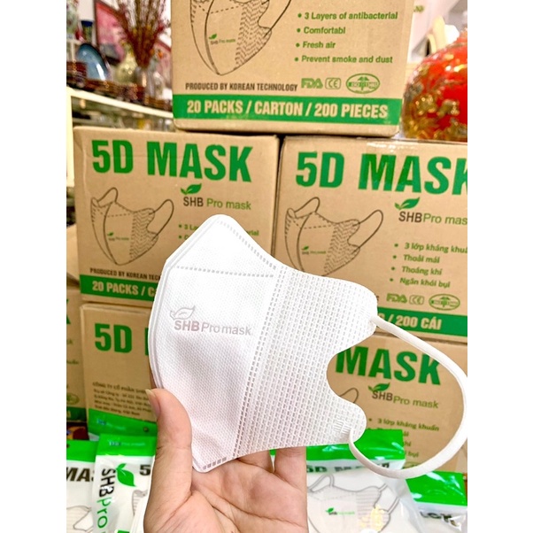 Khẩu trang 5D SHB PRO MASK (túi 10 cái)