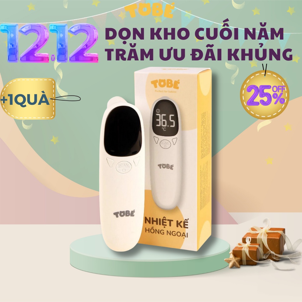 Nhiệt kế hồng ngoại đo nhiệt độ cho bé ToBé chính xác cao màn hình LCD 9101A dùng pin