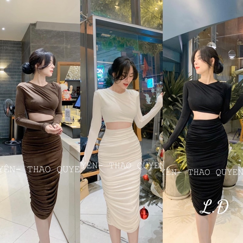 Váy body rúm cut out