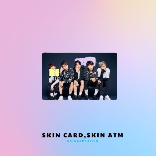 Miếng Dán Thẻ Card Kpop BTS | SKIN ATM, Thẻ Xe, Thẻ Chung Cư Trang Trí - Chất Liệu Decal Vinyl Chống Nước