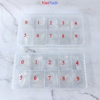 Hộp 500 móng úp chân phom vuông dài - móng thanh phom vuông thang bầu nhọn tập vẽ trang trí nail