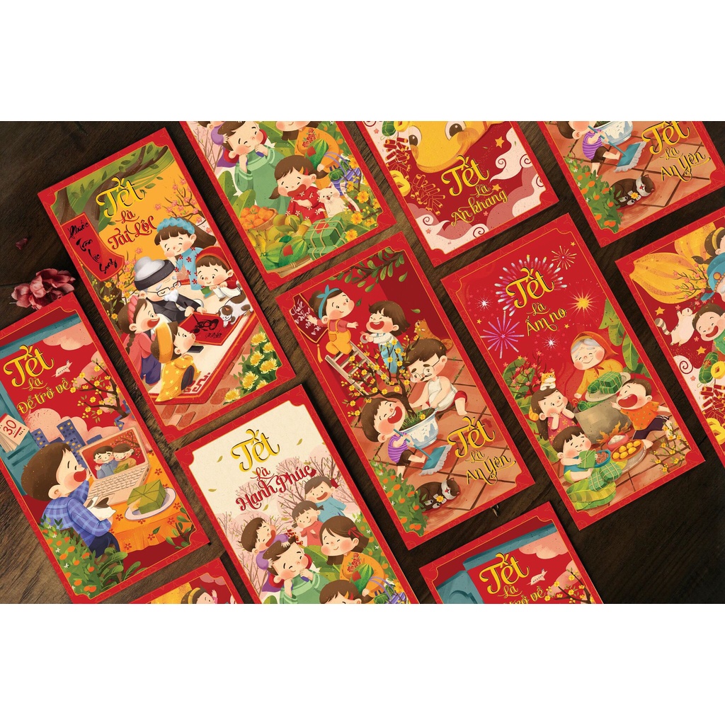 Bao Lì Xì Tết 2023 - Trọn bộ Lì Xì Hoa Lá Vintage, Lì Xì Phú Quý, Lì Xì Truyền Thống, Lì Xì Hot Trend
