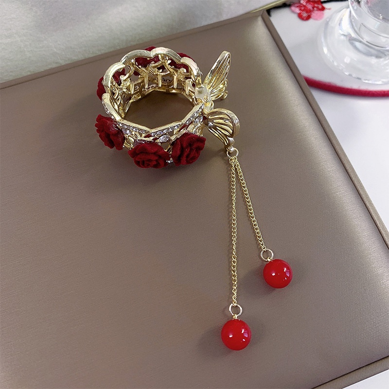 Kẹp Tóc Hoa Đính Ngọc Trai Giả Phong Cách Hàn Quốc Cho Nữ