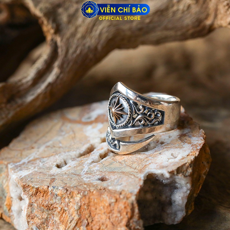 Nhẫn Thần mặt trời Amaterasu chất liệu bạc Thái 925 thời trang phụ kiện trang sức Viễn Chí Bảo N100118
