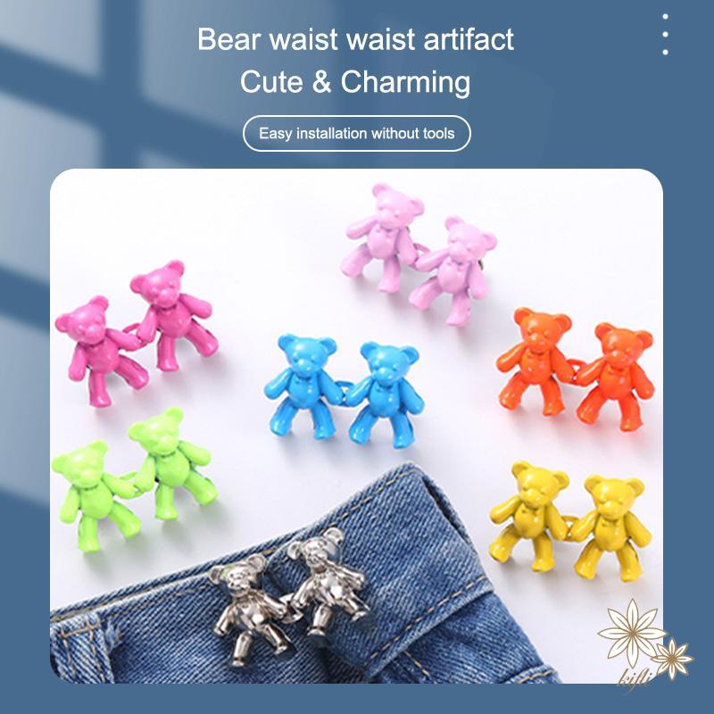 Cặp Nút Hình Gấu Hoạt Hình Dễ Thương Đóng Eo Quần Jean Không Cần Đóng Đinh Có Thể Tháo Rời