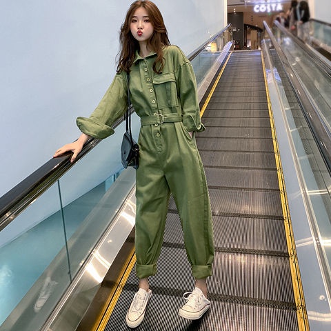 Áo Liền Quần Dáng Rộng Phong Cách Hàn Quốc Thời Trang Xuân Thu 2022 Mới Cho Nữ