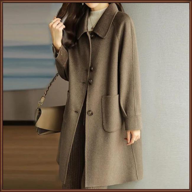 Áo Khoác Len Dày Dặn Tay Dài Màu Sắc Thời Trang Dành Cho Nữ