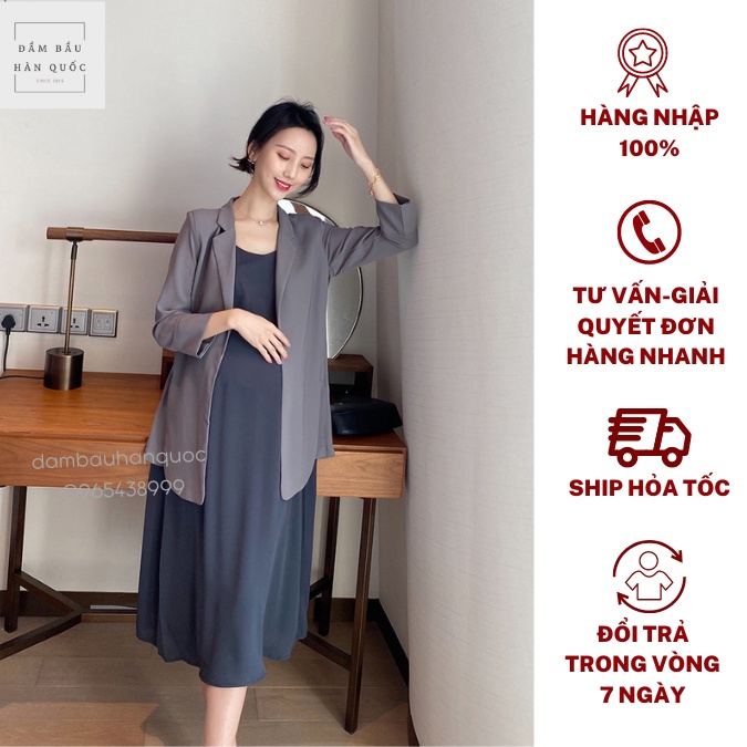 VÁY BẦU CAO CẤP SET ĐẦM ÁO KHOÁC BẦU