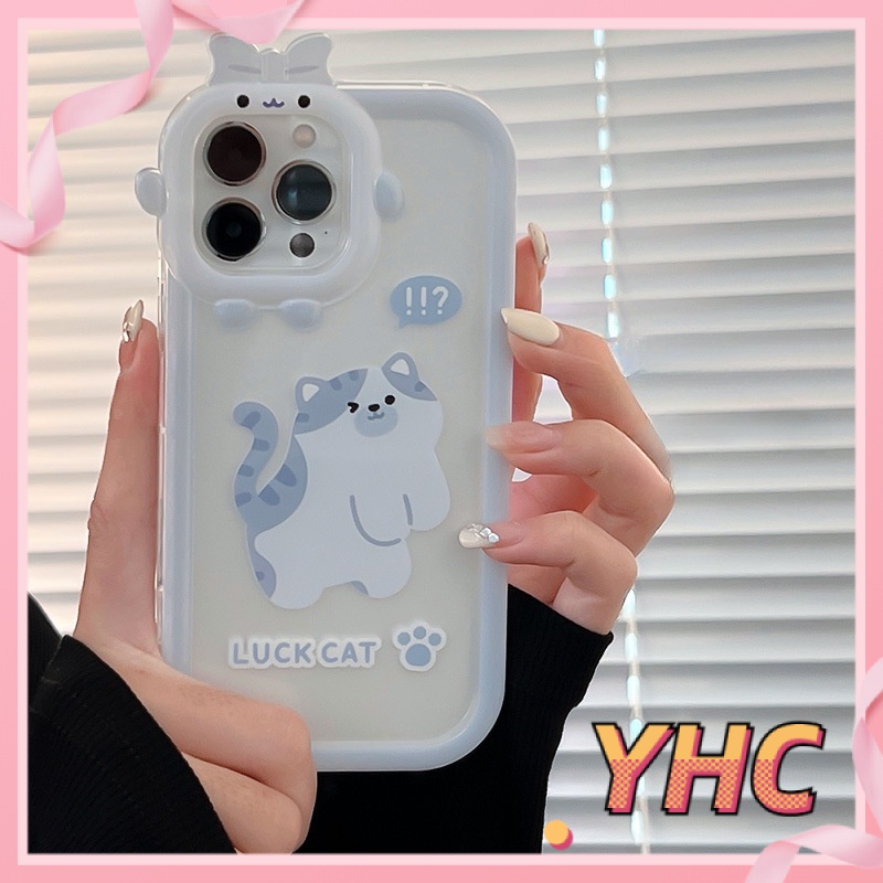 Ốp lưng iphone Mô hình LUCKY CAT màu xanh nhạt đơn giản Iphone 14 12 11 11 14plus 12pro 13pro 14pro 14promax S6 7plus X XR XS Pro / Max / Plus-6003