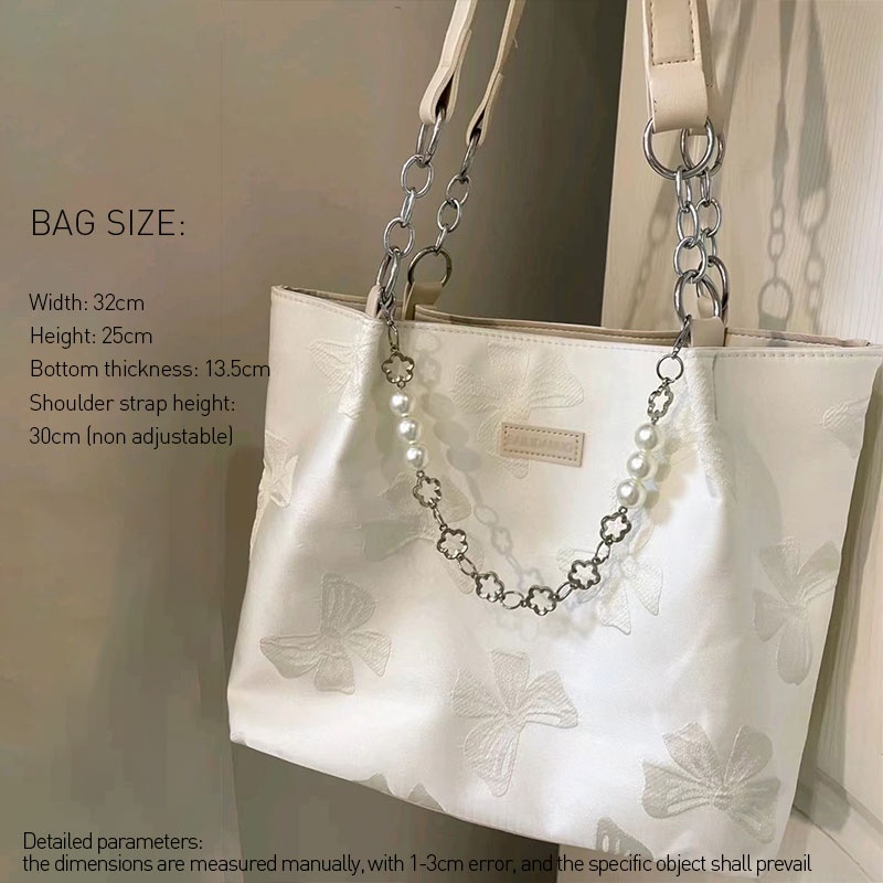 AlphaZ Túi Tote Đeo Vai Bằng Vải Bạt Thắt Nơ In Họa Tiết Thời Trang Sức Chứa Lớn