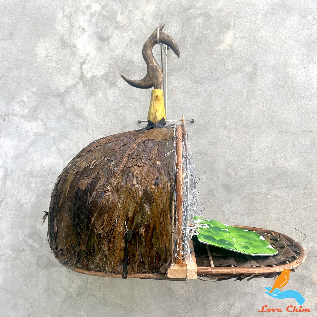 Lồng chim Cu Gáy, Lồng bẫy Cu Gáy lợp lá đẹp  LOVECHIM