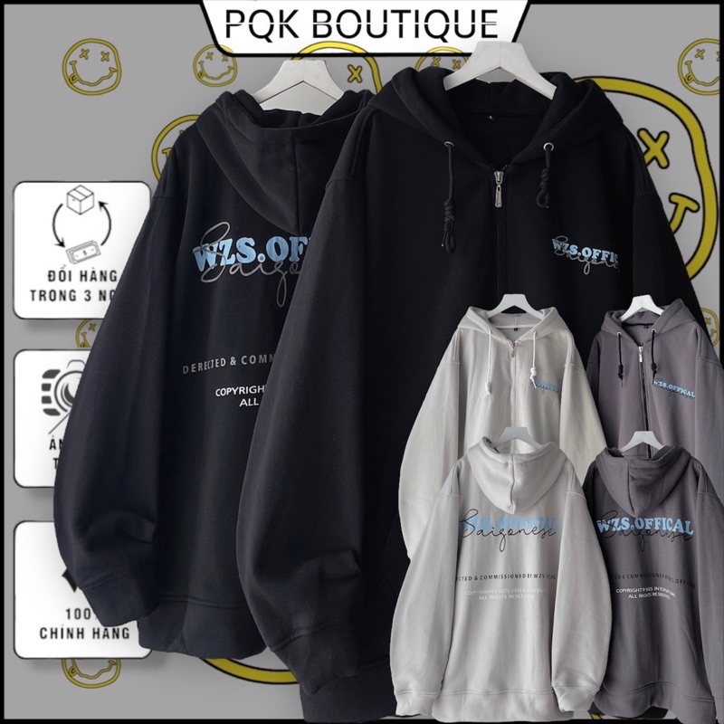 Áo Khoác Dây Kéo Nam Nữ Form Rộng SAIGONESE - pqk boutique