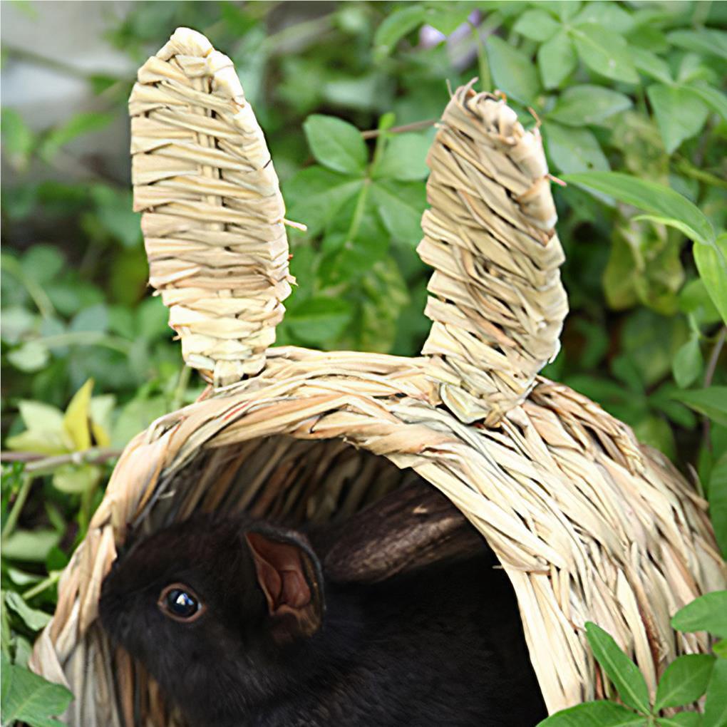 Tổ Đan Cỏ Hình Tròn Có Tai Dễ Thương Dùng Trang Trí Phòng Ngủ / Sân Vườn