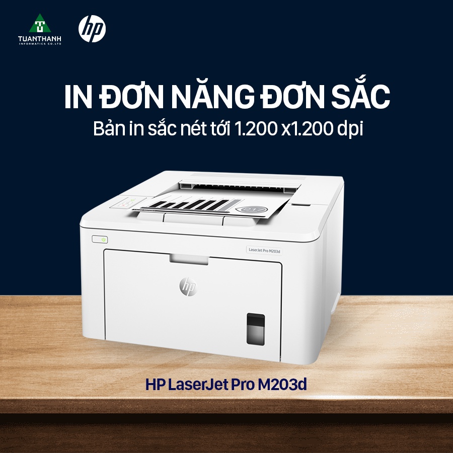 Máy in 2 mặt HP LaserJet Pro M203d  - Hàng chính hãng, bảo hành 12 tháng