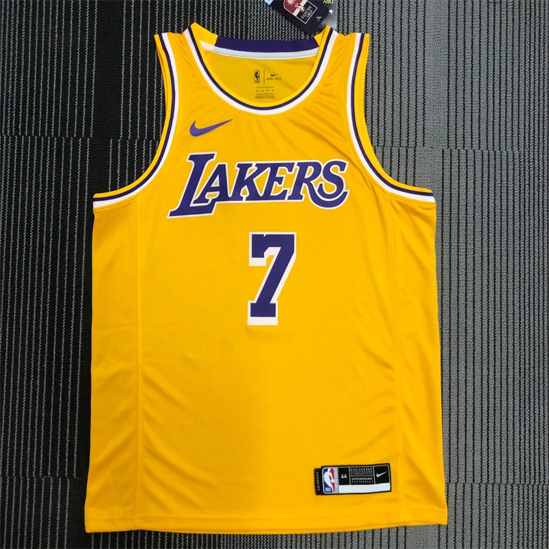 Anthony No. 7 NBA Áo Bóng Rổ Màu Vàng Cổ Thuyền Los Angeles Lakers Cá Tính Chất lượng cao + tặng vòng đeo tay thời trang
