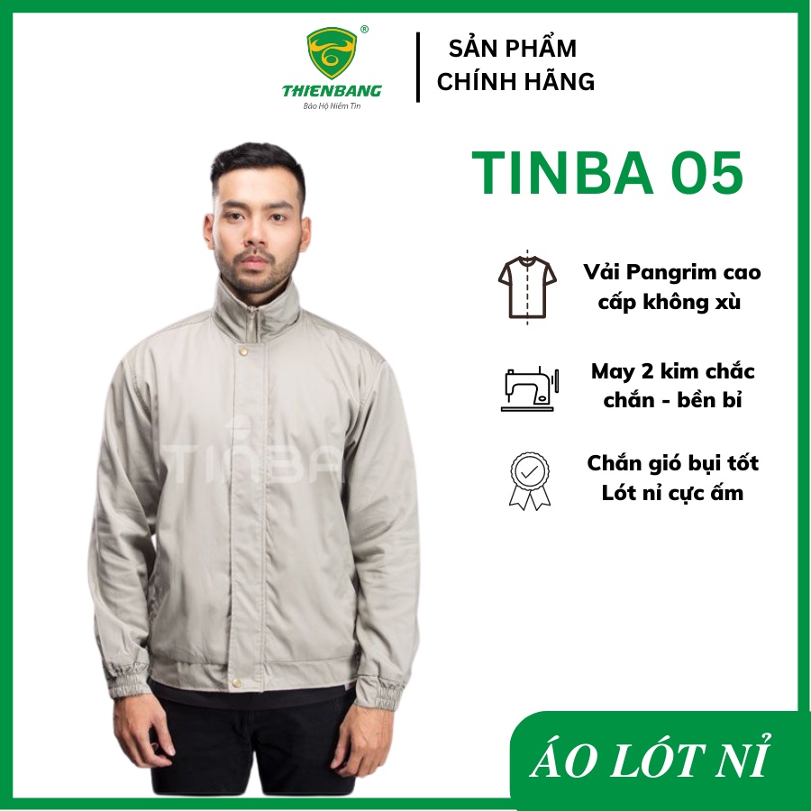 Áo khoác kaki lót nỉ TINBA 05 - Áo khoác mùa đông nam nữ - Áo khoác công nhân lao động mùa đông- Áo khoác bảo hộ