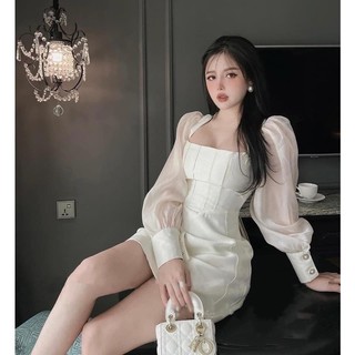 Đầm tafta td phối tơ tặng tag nơ bigsize