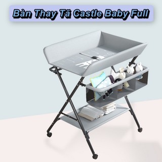 Bàn thay tã gấp gọn castle baby full - home and garden