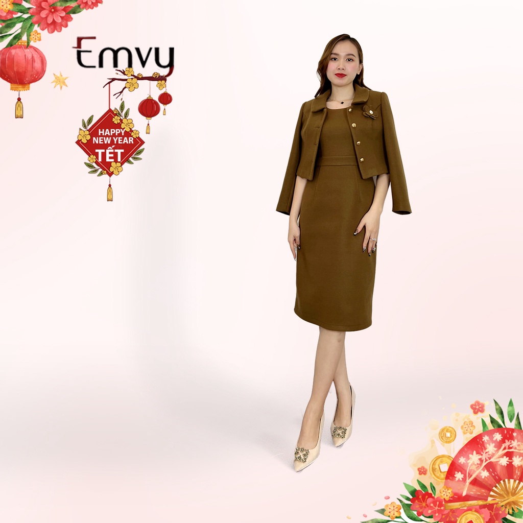 Set vest nữ nữ công sở ( áo vest + thân đầm ) chất liệu Dạ Hàn dày dặn cao cấp EMVY S82