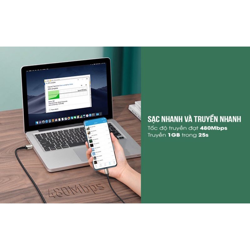 Cáp sạc nhanh, siêu bền Baseus Cafule Type C VOOC Cable cho OPPO/Samsung/Huawei/ Xiaomi