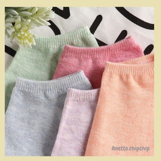 Tất nữ cổ ngắn cotton trơn nhiều màu basic