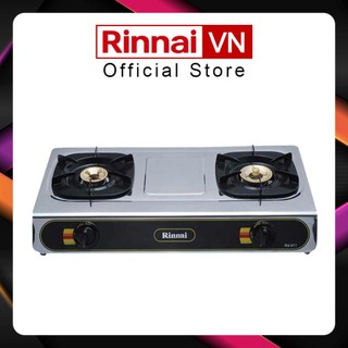 [Mall] Bếp Gas Đôi Rinnai RV-577(BK) - Inox - Đen - Magneto - Tiết Kiệm Gas - Có Đầu Hâm