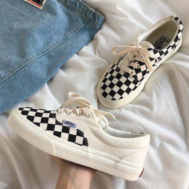 Giày van vault caro buộc dây QC, giày thể thao bata van caro classic nam nữ full box . ,